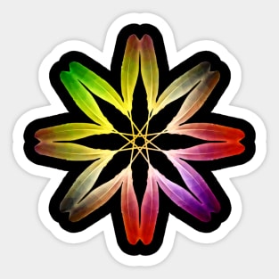 Feather Flower Rainbow Colors Sticker